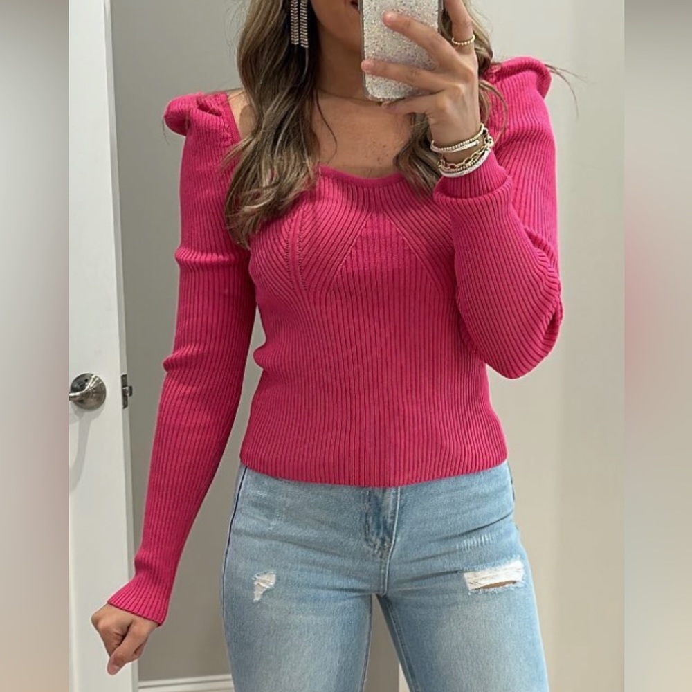 NWT Strut & Bolt Ribbed Pink Long Sleeve Top